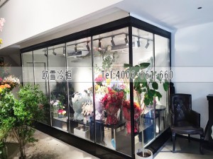 重慶江津區(qū)花店25立方的玻璃冷庫(kù)安裝案例